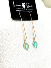 Load image into Gallery viewer, Threaded Amazonite Earrings 18k