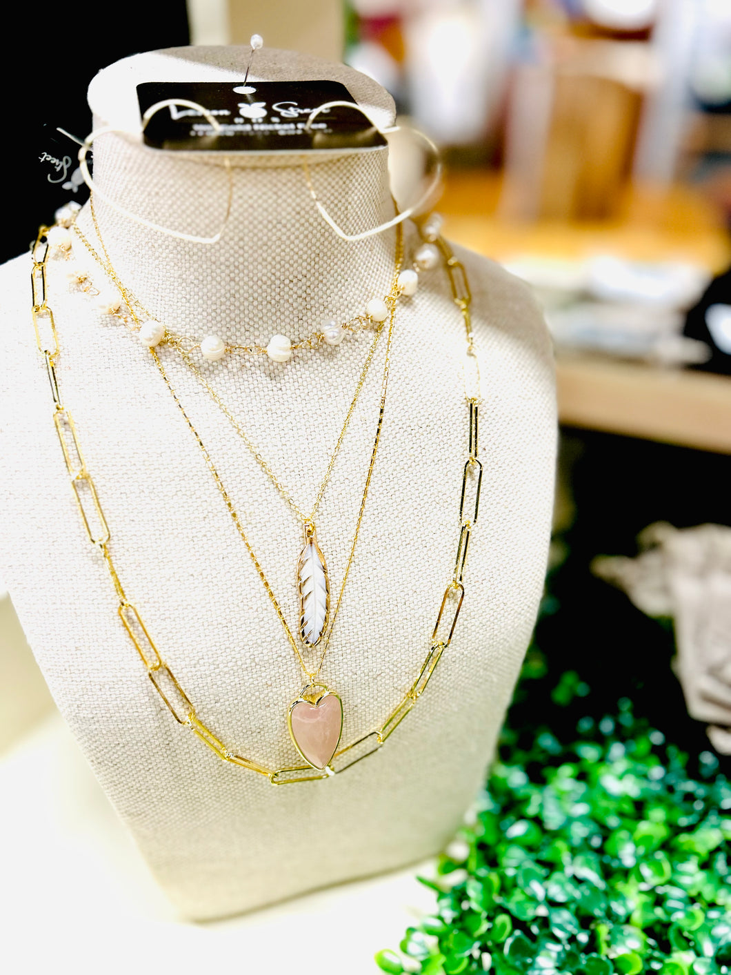 18k Gold Rose Quartz Heart Necklace