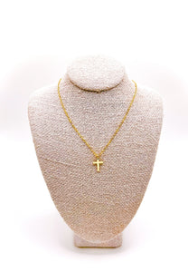 Mini Cross Necklace 18k