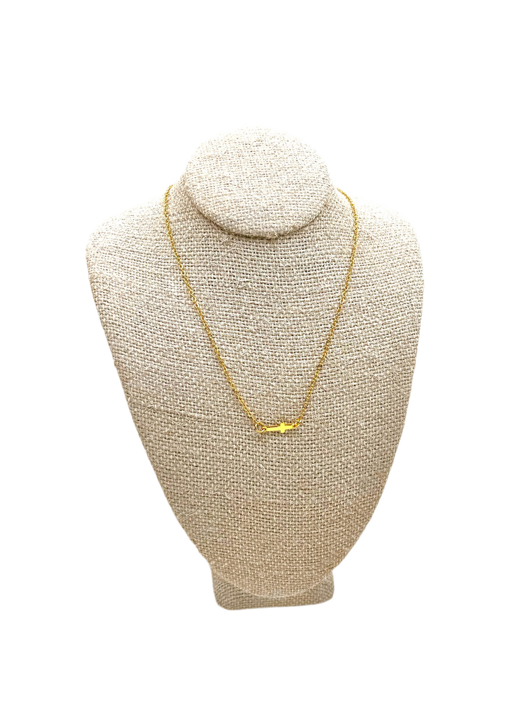 Horizontal Cross Necklace 18k