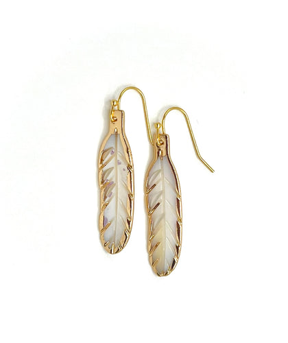 Mini Feather Earrings 18k