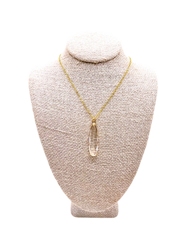 Faceted Clear Pendant Necklace 18k