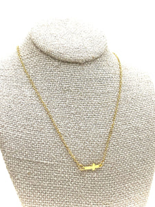 Horizontal Cross Necklace 18k