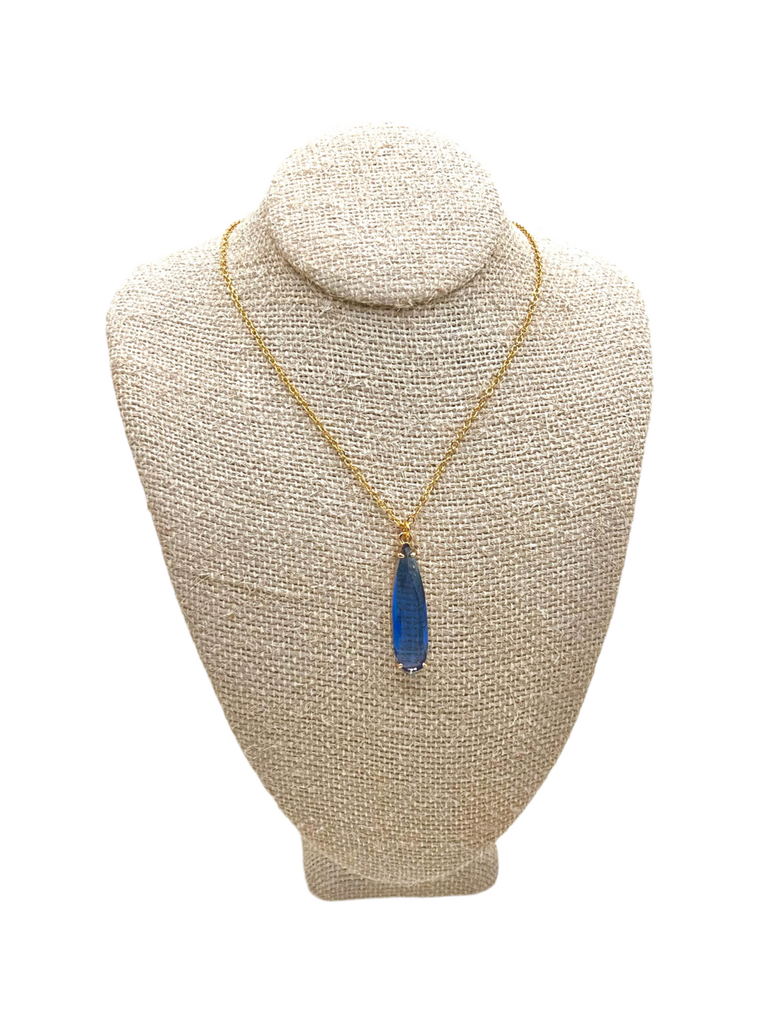 Faceted Sapphire Pendant Necklace 18k