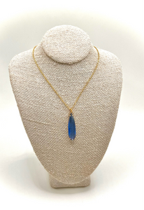 Faceted Sapphire Pendant Necklace 18k