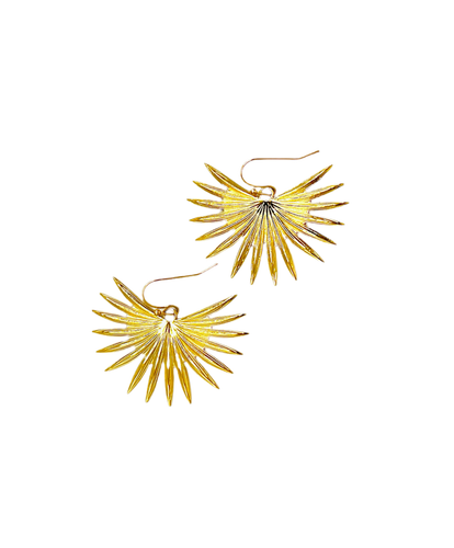 Saw Palm Earrings 18k