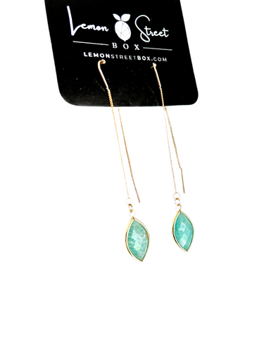 Threaded Amazonite Earrings 18k