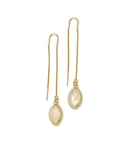 Threaded Quartz Earrings 18k