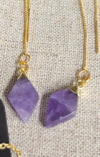 Load image into Gallery viewer, Threaded Earrings - Dipped Amethyst