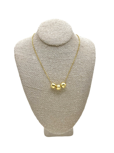 Hammered Bead Necklace 18k