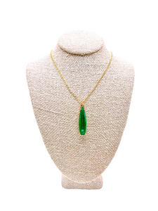 Faceted Emerald Pendant Necklace 18k