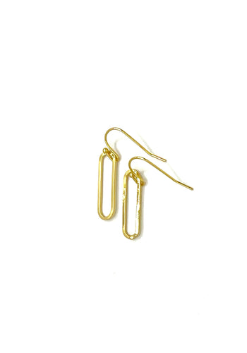 Single Paperclip Earrings 18k