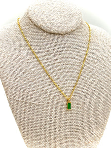 Emerald Cut Emerald Necklace 18k