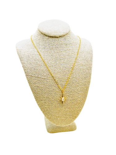 Quartz & CZ Pendant Necklace 18k