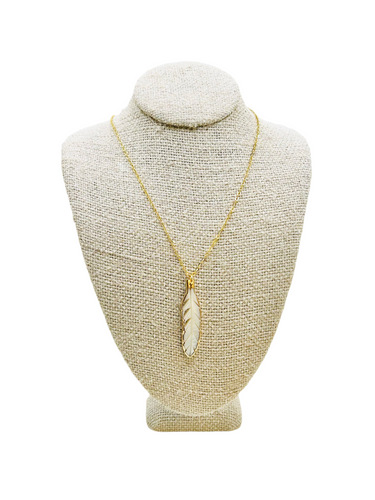 Mini Feather Pendant Necklace 18k