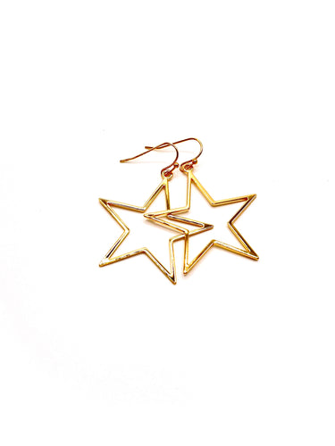 Hollow Star Earrings 18k