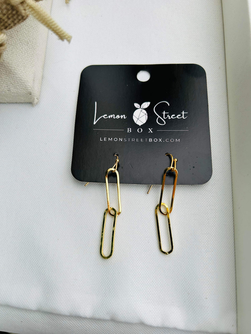 Double Paperclip 18k Gold Earring