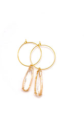 Load image into Gallery viewer, Faceted Clear Hoop Earrings