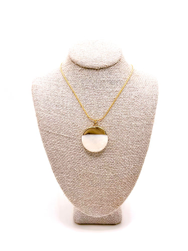 Gold Dipped Mother of Pearl Necklace