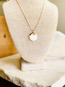Gold Dipped Mother of Pearl Necklace