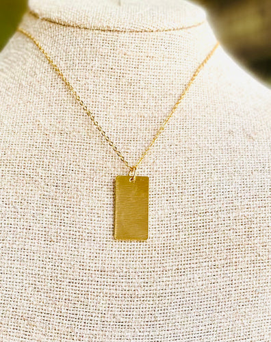 Distressed Rectangle Necklace