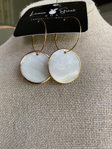 Mother Of Pearl Round Earrings